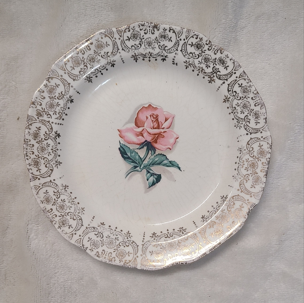 Sabin Bread Plate With 22k Gold Accents